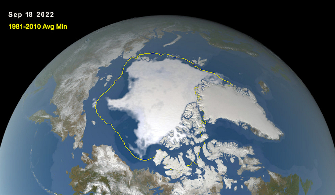 Arctic sea ice retreat moderate but continuous in 2022