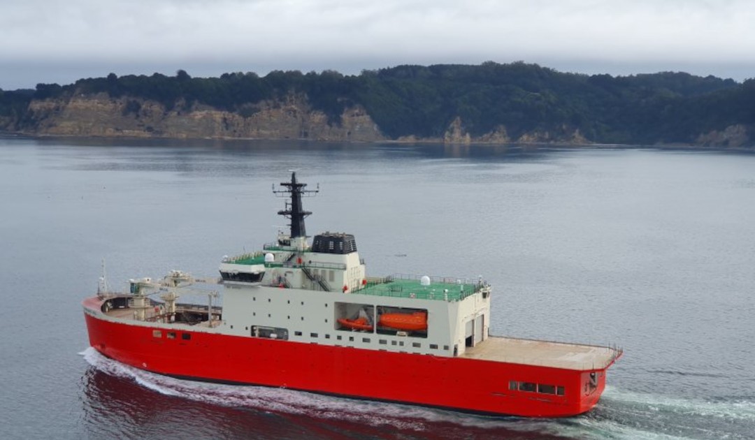 Chile tests the largest icebreaker built in Latin America